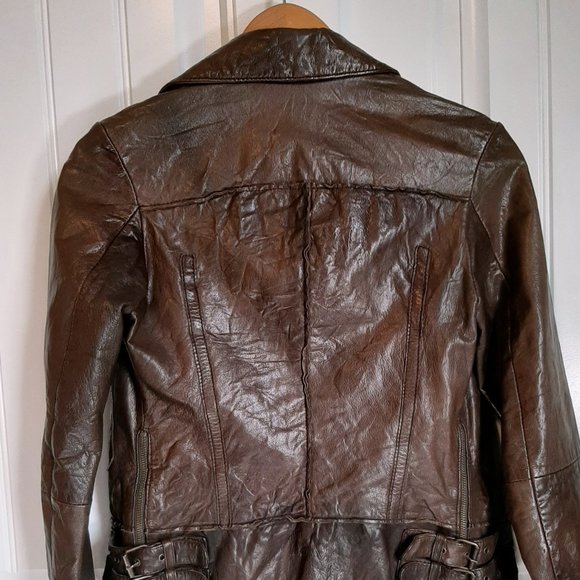 All Saints Brown Leather Jacket - Picture 6 of 15